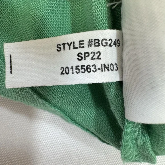 NEW J. Crew 100% Linen Women's Medium Green Top Blouse Preppy Office Puff Sleeve - Picture 10 of 12